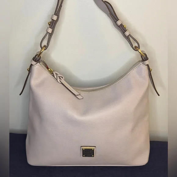Dooney & Bourke Hobo light Grey Leather Shoulder Bag lg